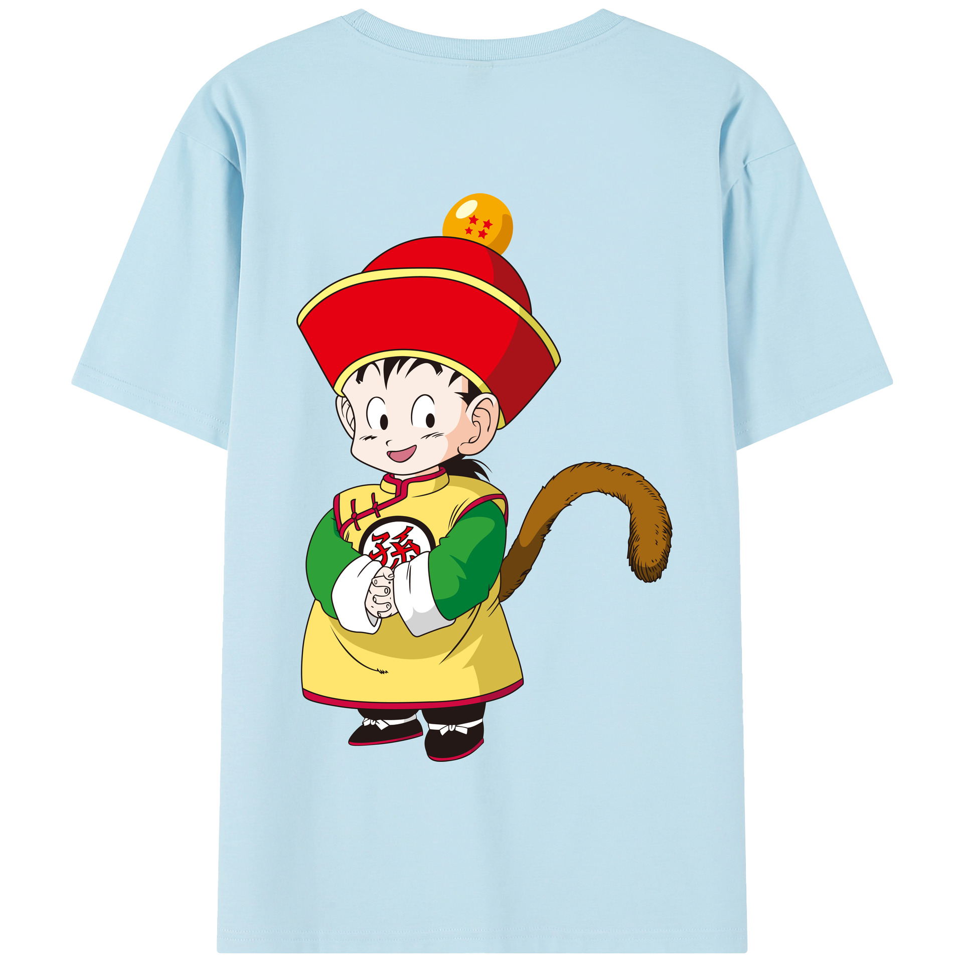 （画像用） ドラゴンボール 孫悟空（そん ごくう）Son Goku カカロット DRAGON BALL Kakarotto 綿100％半袖Tシャツ（背面プリント）